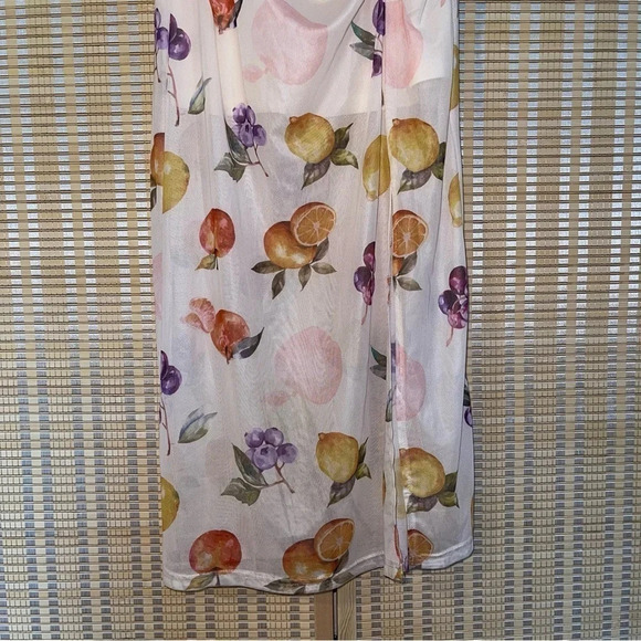 Y2K Summer Sheer Slip Dress Fruit print size S/M - Picture 5 of 8